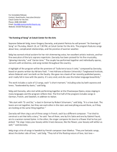 Press Release - Evening of Song at Cotuit Center for the Arts