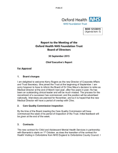 Chief Executive Report - Oxford Health NHS Foundation Trust