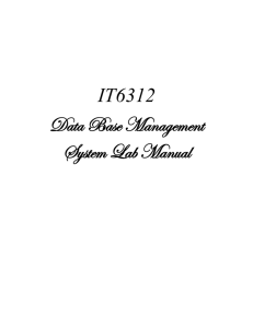 IT6312 – DBMS Lab Manual - Be the change you wanna see in this