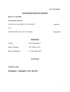 NUL v. NTITSANE - Lesotho Legal Information Institute