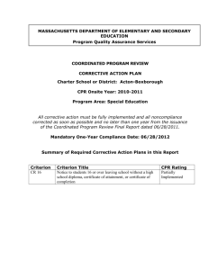 corrective action plan - Massachusetts Department of Education