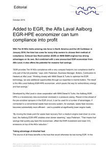 Added to EGR, the Alfa Laval Aalborg XW