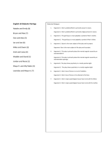 Dialectical Dialogues Argument 1: Alan`s problem/fetish is primarily