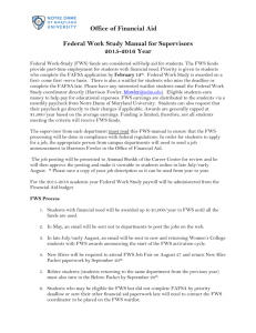 2015-16 Federal Work Study Manual for Supervisors