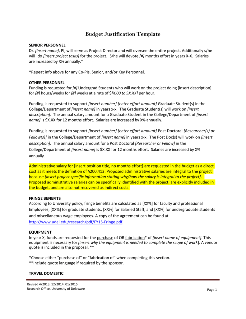 Project Justification Example