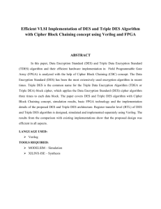 Efficient VLSI Implementation of DES and Triple