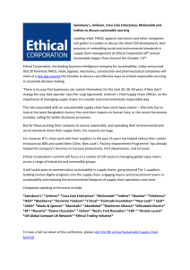 Ethical Corporation press release (Supply Chain Summit)