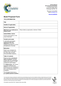 Book proposal form - Royal Society of Chemistry