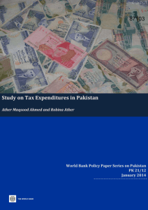 Study on Tax Expenditures in Pakistan