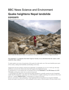 Quake heightens Nepal landslide concern