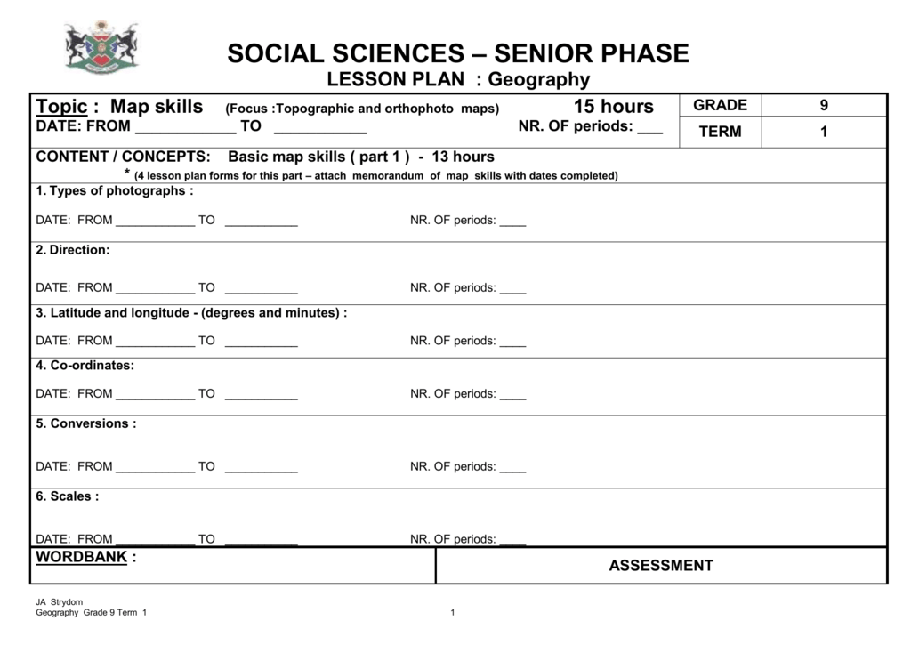 Grade 9 Geography Term 1