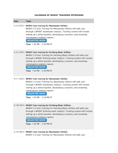 Attachment — CALENDAR OF WHEAT TRAINING OFFERINGS