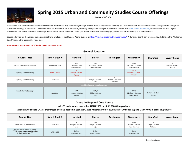 UCS Spring 2015 Course Flyer all campuses 11 10 14