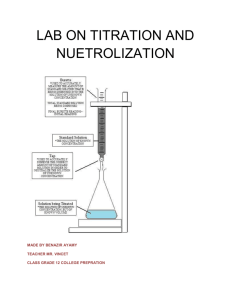 LAB ON TITRATION AND NUETROLIZATION