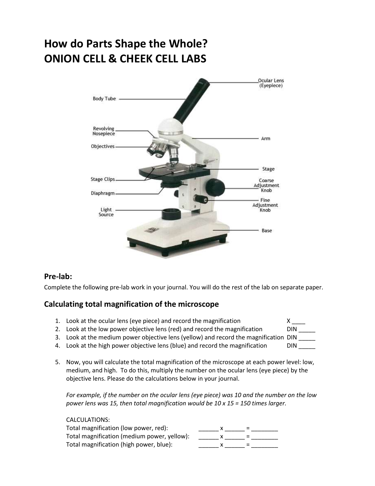 Magnification formula for compound microscope - Physics 