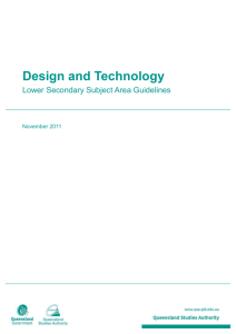 Design and Technology Lower Secondary Subject Area Guidelines