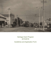 Heritage Grant Program - Application Form 2015