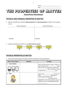 chemical properties of matter