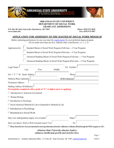Admission Application - Arkansas State University