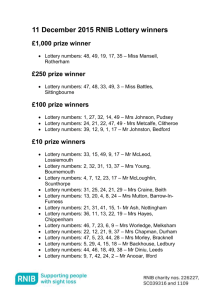 11 December 2015 RNIB Lottery winners