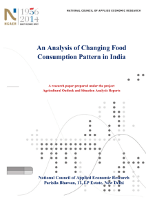 An analysis of changing food consumption pattern in India