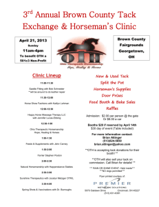 3 rd Annual Brown County Tack Exchange & Horseman`s Clinic