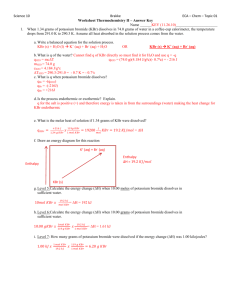 Worksheet Thermochemistry II Answers
