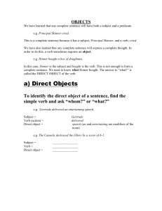 a) Direct Objects