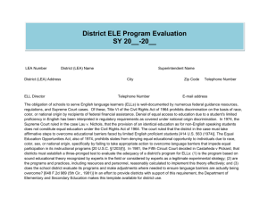 District ELE Program Evaluation - Massachusetts Department of