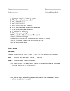 7th Chapter 2 Forces and Motion Study Guide