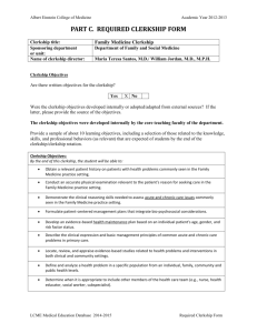 part c. required clerkship form - Albert Einstein College of Medicine
