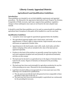 Agricultural Qualification Guidelines