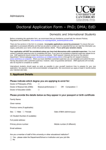 PhD Application Form - University of Canterbury