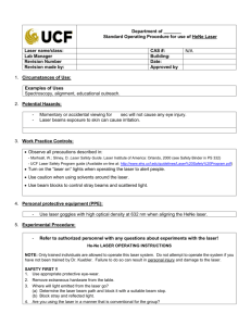 SOP Laser Example - UCF Environmental Health & Safety