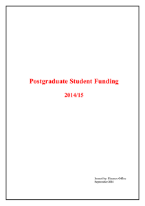 Postgraduate Student Funding 2014/15