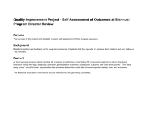 Quality Improvement Project - Self Assessment of Outcomes at