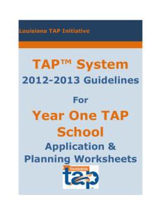 Year One TAP School Application 2012-1013