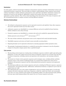 Accelerated Mathematics III – Unit 2: Sequences and Series