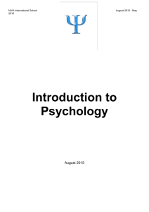 Psychology Curriculum Guide