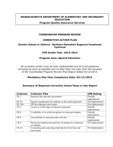 corrective action plan - Massachusetts Department of Education