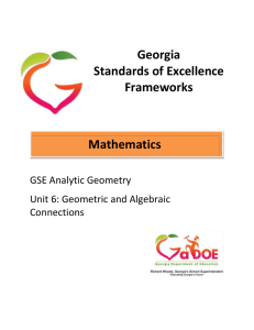 Analytic-Geometry-Unit-6 - Georgia Mathematics Educator Forum