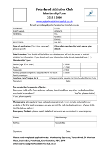 Membership Form - Peterhead Athletics Club