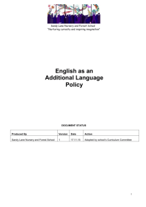 E – English as an Additional Language Policy