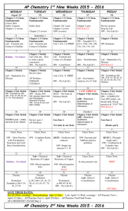 MONDAY - MHS - Chem II 2015/2016