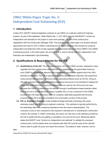 CMGC White Paper Topic No. 3