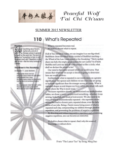 summer 2015 newsletter - Peaceful Wolf T`ai Chi Ch`uan