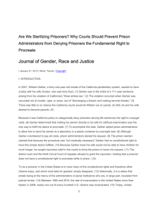 A. Prisoners` Rights and the Right to Procreate