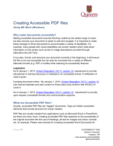 Creating Accessible PDF files Using MS Word for Windows