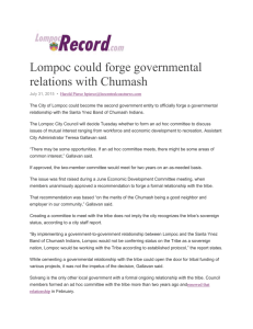 Lompoc could forge governmental relations with Chumash