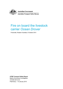 Fire on board the livestock carrier Ocean Drover Fremantle, Western